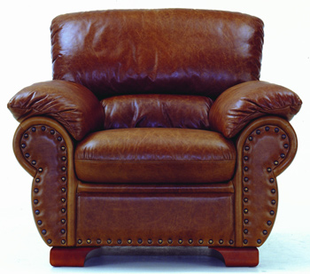 Modern brown single leather sofa