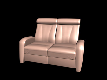 European-style double seats leather sofa