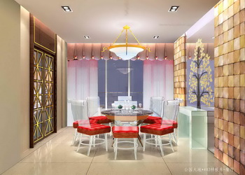Modern bright and warm dining room
