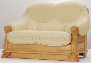 European-style leather double seats sofa