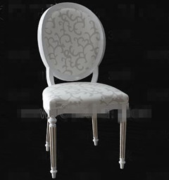 European-style white palace-style wooden chair