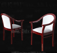 White red wooden chair