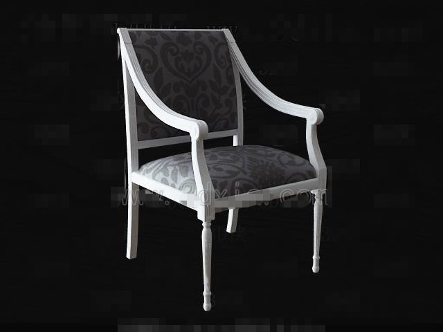 White wooden fabric chair