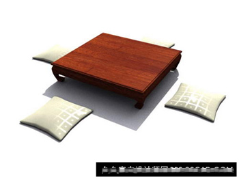 3D Model of wood couch table