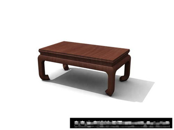 3D Model of Chinese wooden tea table