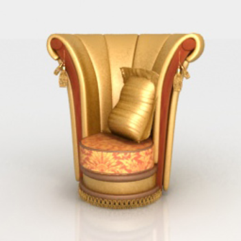 3D Model of Arab gold high-backed chairs