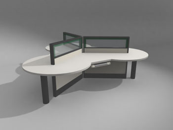 Model of a modern office tables