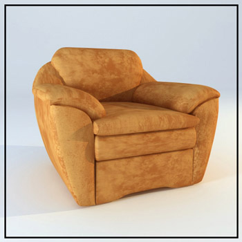 Brown leather single sofa