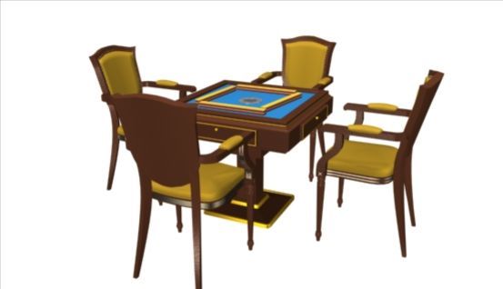 Mahjong Table 3d model-2