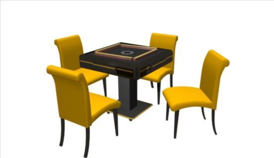 Mahjong Table 3d model-1