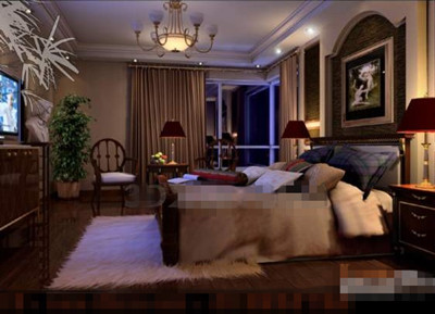 European style brown warm bedroom