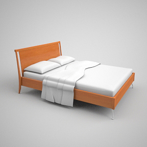 Relaxed contracted modelling wooden bed 3D models
