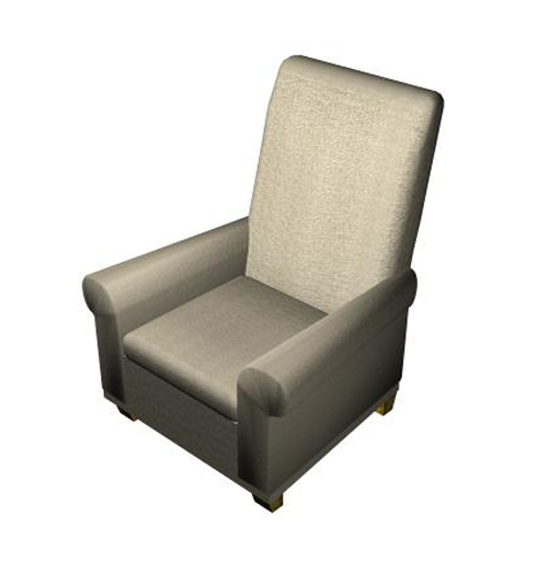 Traditional cloth art sofa chair single 3D models