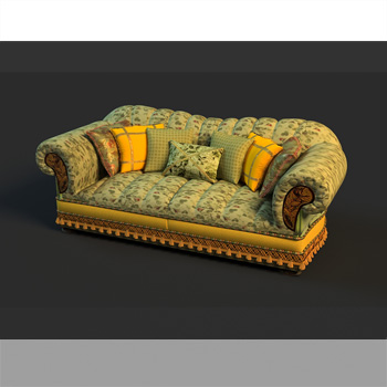 Russian style multiplayer cloth art sofa 3D models