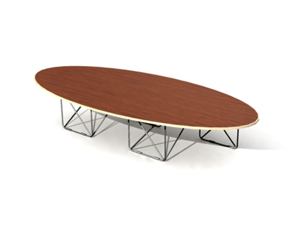 Long arc-shaped coffee table