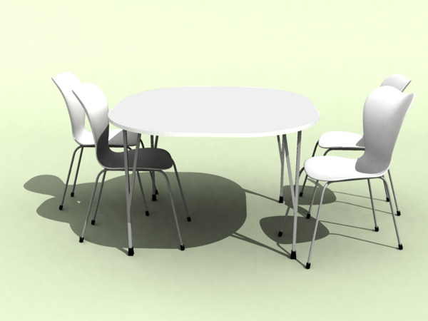 Combination of Chinese white dining tables and chairs
