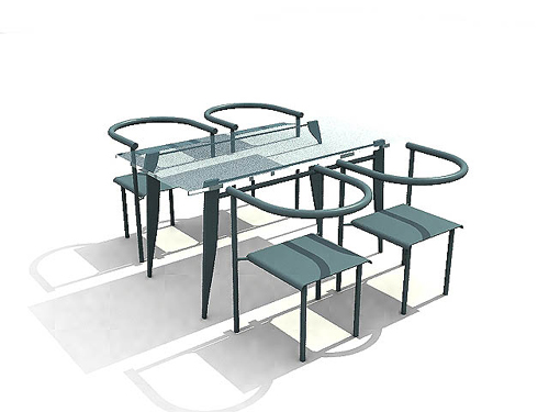 Blue glass elegance chair 3D models