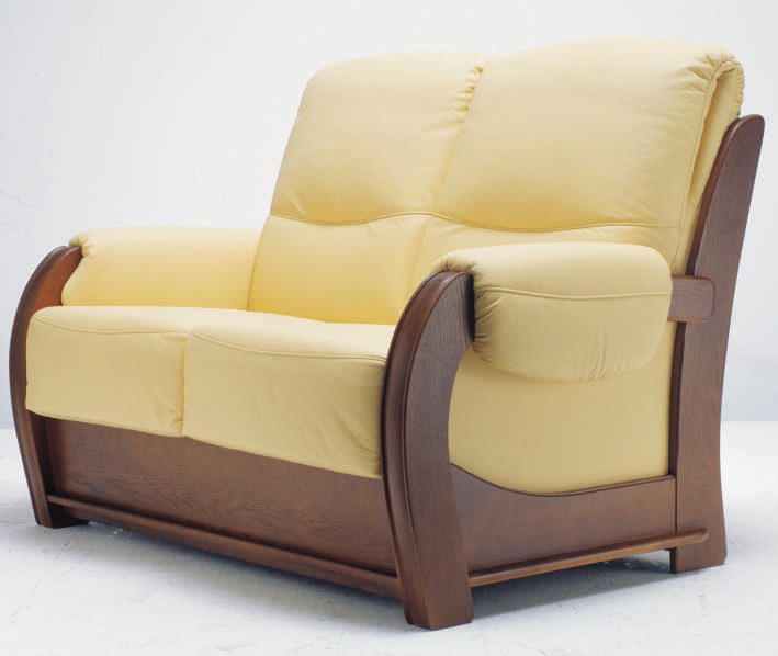 Inclined backrest wood base two-men cloth art sofa 3D models (including material)