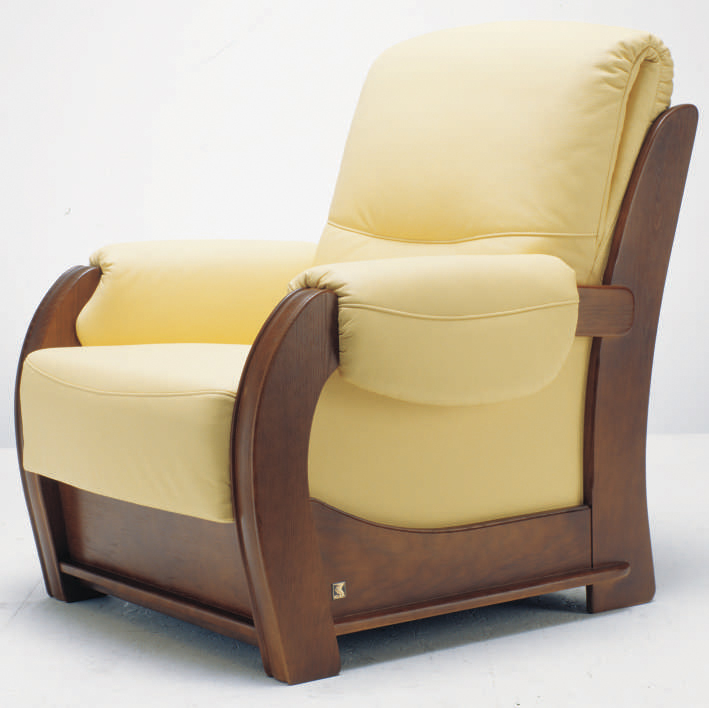 Inclined backrest wood base single cloth art sofa 3D models (including material)