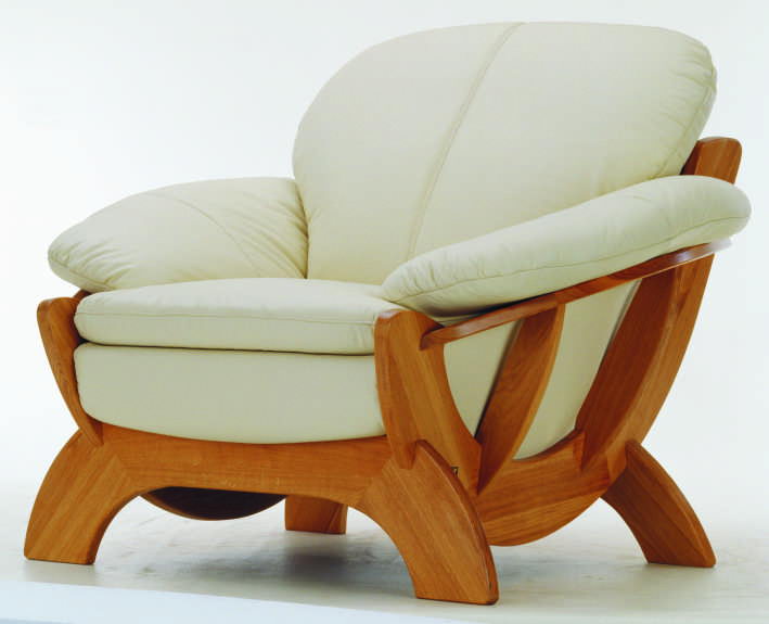 Contracted cloth art sofa single wood bottom 3D models