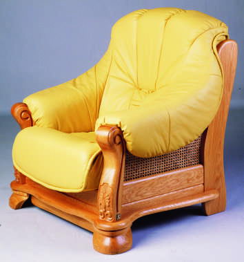 Yellow dermal sofa wood bottom single 3D models