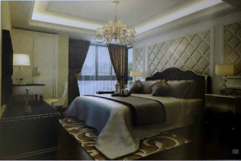 The shading with Chinese modern bedroom model