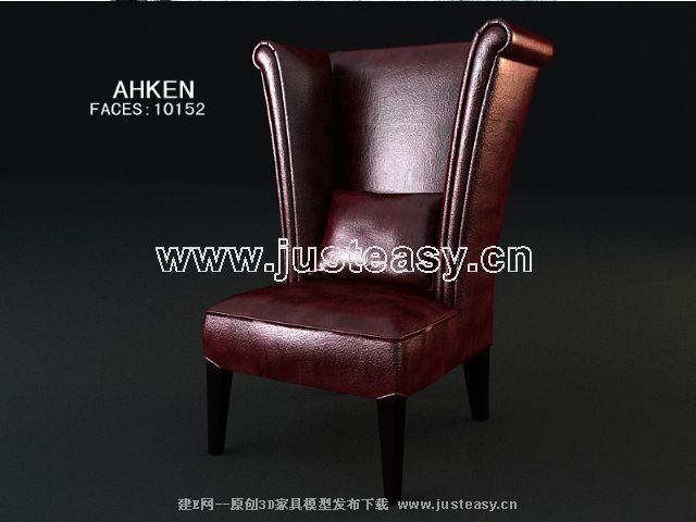 3D Model of leather chairs European count (including materials)