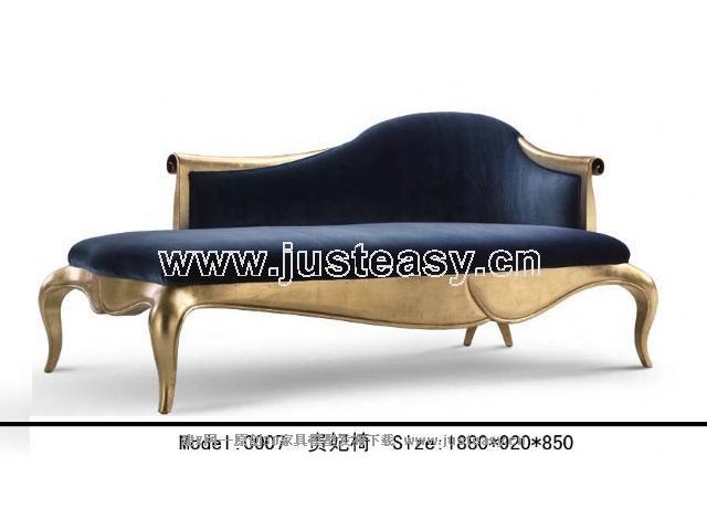 Po Yang chaise longue European neo-classical 3D model (including materials)