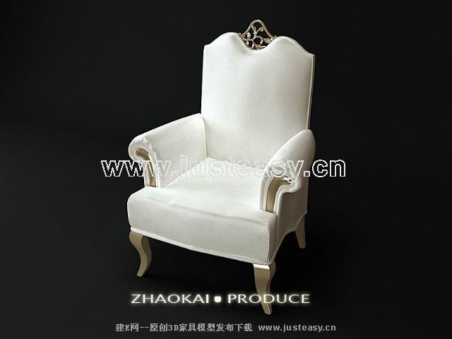 White European single sofa 3D model (including materials)