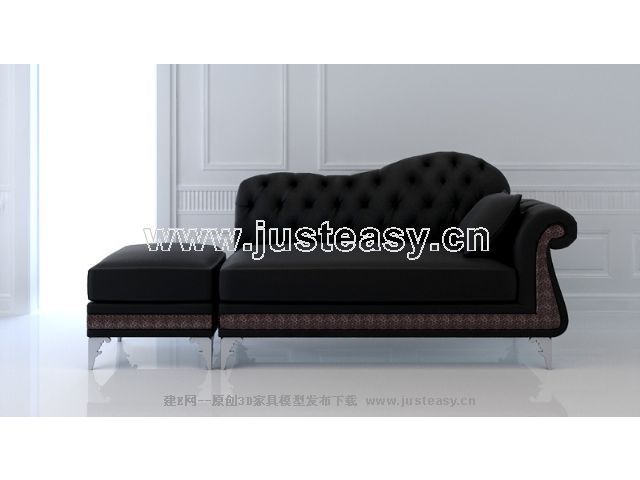 European-style high chair cushion sofa 3D model (including materials)