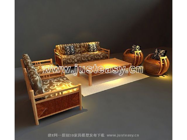 3D models of solid wood furniture in Southeast Asia (including materials)