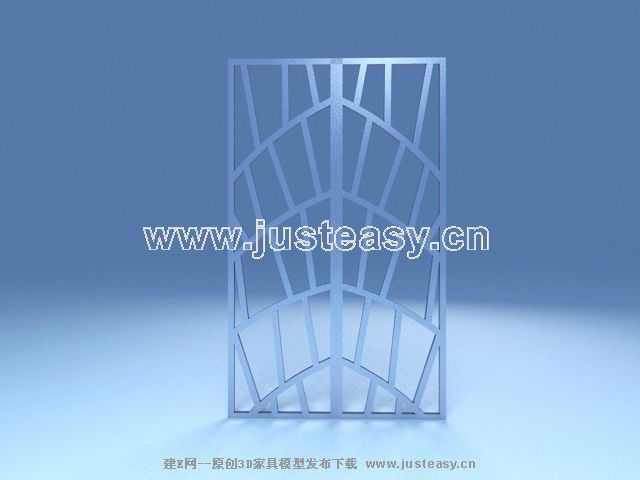 Stylish furnishings screen 3D model single-page (including materials)