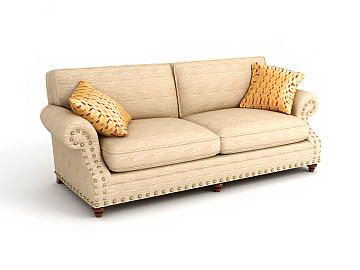 Fabric Sofa 3D model of simple European-style (including materials)