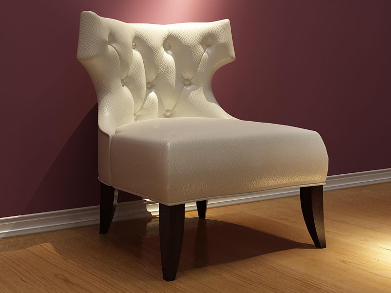 White sofa 3D model (including materials)