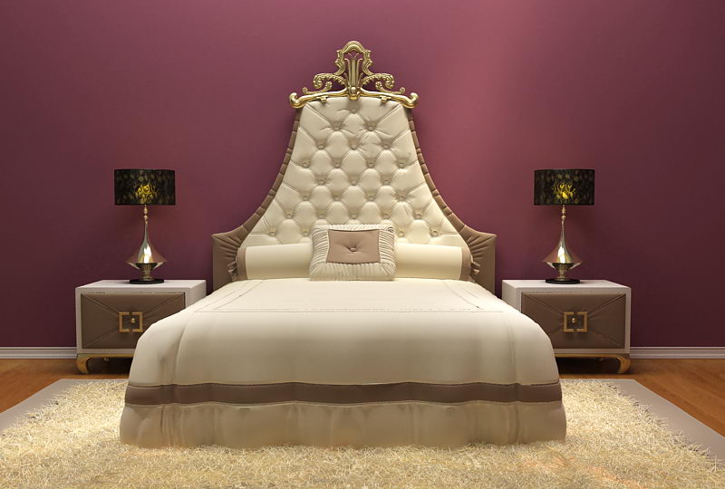 European luxury-bed 3D model (including materials)