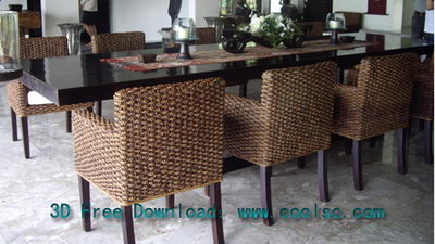 Stylish black wood dining table