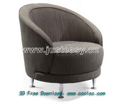 Soft sofa 3D model fashion circular (including materials)