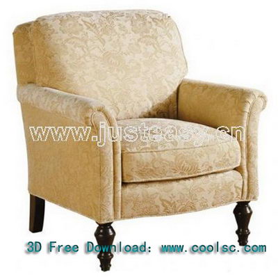 Neoclassical sofa 3D Model of Yellow honor (including materials)