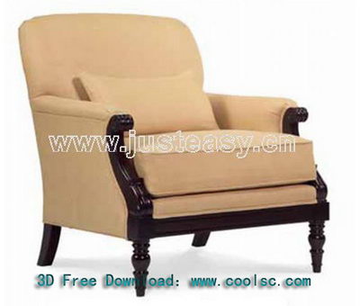Neo-classical fabric sofa 3D model (including materials)