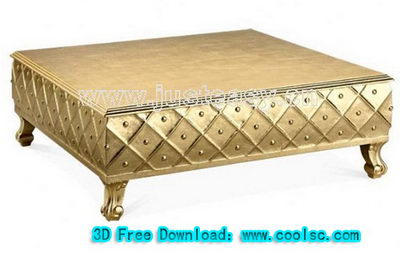 Neoclassical coffee table 3D model (including materials)