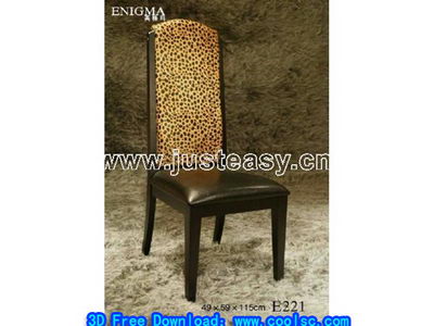 Leopard wood chair 3D model of cortical