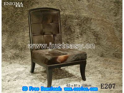 European plush chair 3D Model