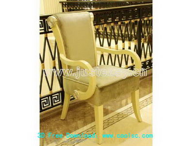 European soft leather stool 3D model