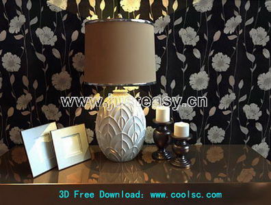 European luxury table lamp 3D Model (including materials)