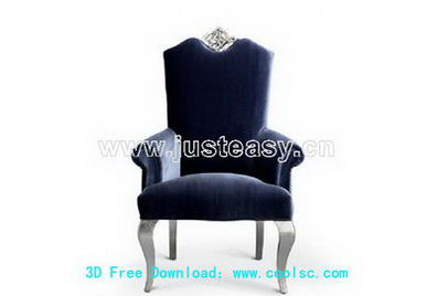European plush chair 3D model (including materials)