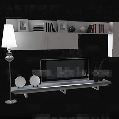 White minimalist display style TV wall