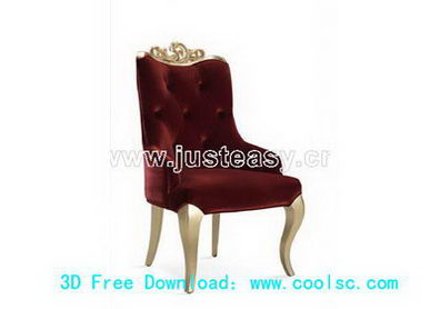 Dark red sofa 3D model (including materials)