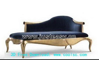 Golden chair 3D model (including materials)