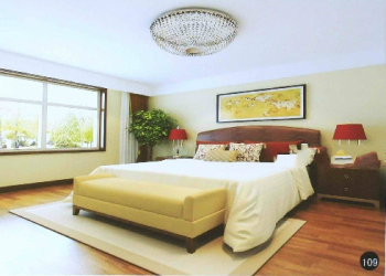 Modern bright and clean Chinese bedroom model