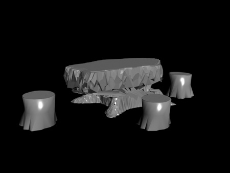 Table 3D Model of white mold